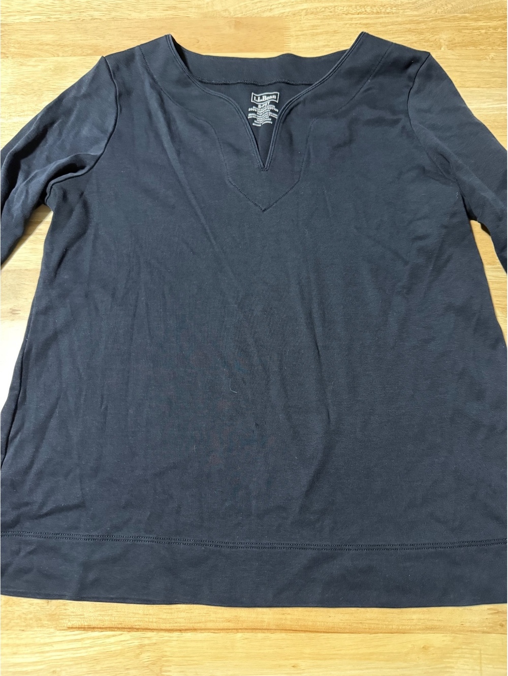 L.L.Bean Women’s Small Petite Black Supima Cotton Top